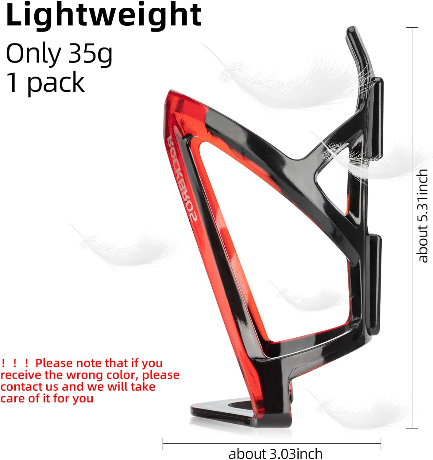ROCKBROS Ultra-Light Bike Water Bottle Holder - Universal Bicycle Cup Cage with Screws for Road & MTB Bikes