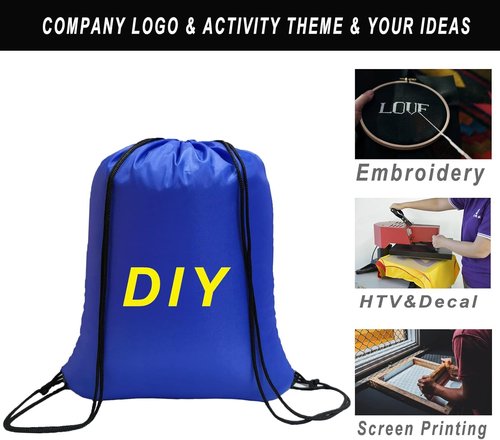 CAIHONG Drawstring Bags - 100 Pack Cinch Sack Backpack for Gym | 20 Vibrant Colors Available