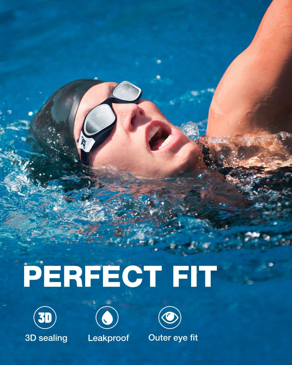 ZIONOR Swim Goggles - G1 Polarized Adult Swimming Goggles | 2-Pack for Men and Women