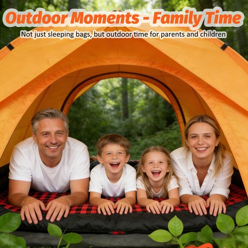 Swtmerry Double Sleeping Bag for Adults with 2 Pillows, Big & Tall Queen Size XL Sleeping Bag for 2 Person, Waterproof & Lightweight Warm for 3 Seasons, Cold Weather,Camping, Hiking & Backpacking