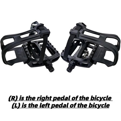 YBEKI Professional SPD/Toe Clip Spin Bike Pedals and Straps for Indoor Exercise Cycling & Peloton/Schwinn/Sunny/Bikes Compatible, 9/16" Axle with Sealed Bearings + 12-Month Warranty