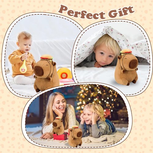 Funny Hamburger Backpack Capybara Golf Club Head Cover, Small Size Fits Hybird and Irons, Large Size Fits Standard 460cc Driver Head, Plush Animals Golf Headcover Gift for Men Women
