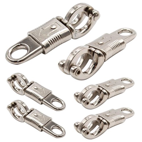 5-Pack Nickel Plated Quick Release Panic Snap with Fixed-Eye, Panic Snap Quick Release Paracord, Get Back Whips Industrial Grade for Get Back Whips