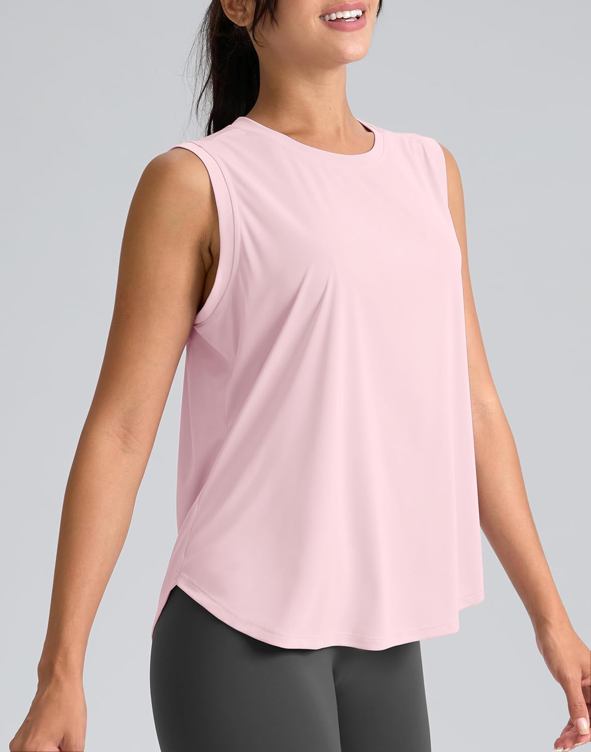 SANTINY Women's Active Tank Tops - Breathable Lightweight Sleeveless Yoga & Tennis Shirts