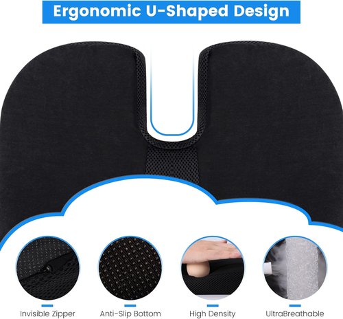 HEYTRIP Car Seat Cushion for Driving, Breathable Air Fiber Truck Seat Cushion for Short Drivers, Tailbone Back Pain Relief, for Office Chair Car Seat Wheelchair