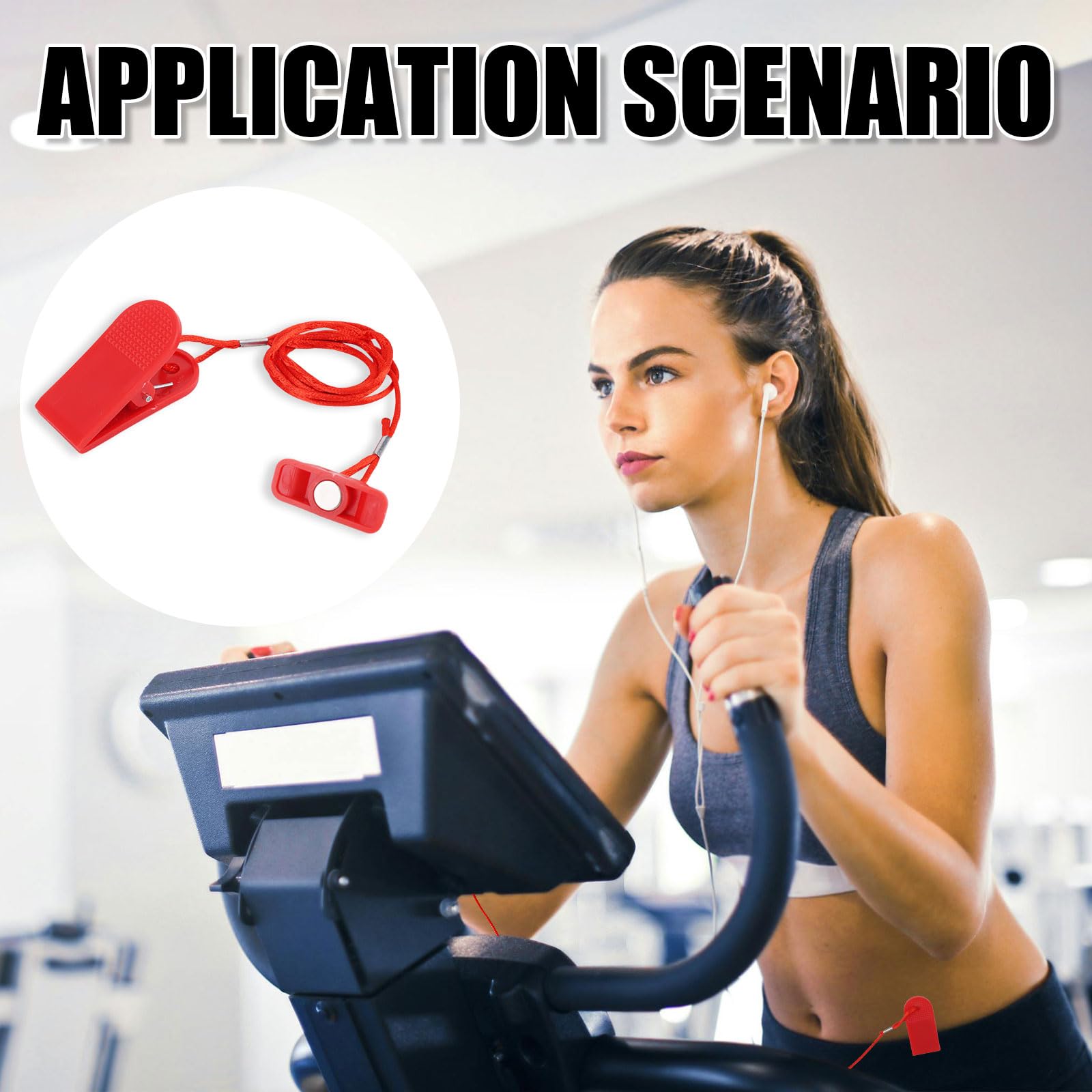 Treadmill Magnet Safety Key, Magnetic Safety Switch Universal Treadmill Emergency Stop Magnet for Most Treadmills Running Machines Replacement Accessories (Rectangle)