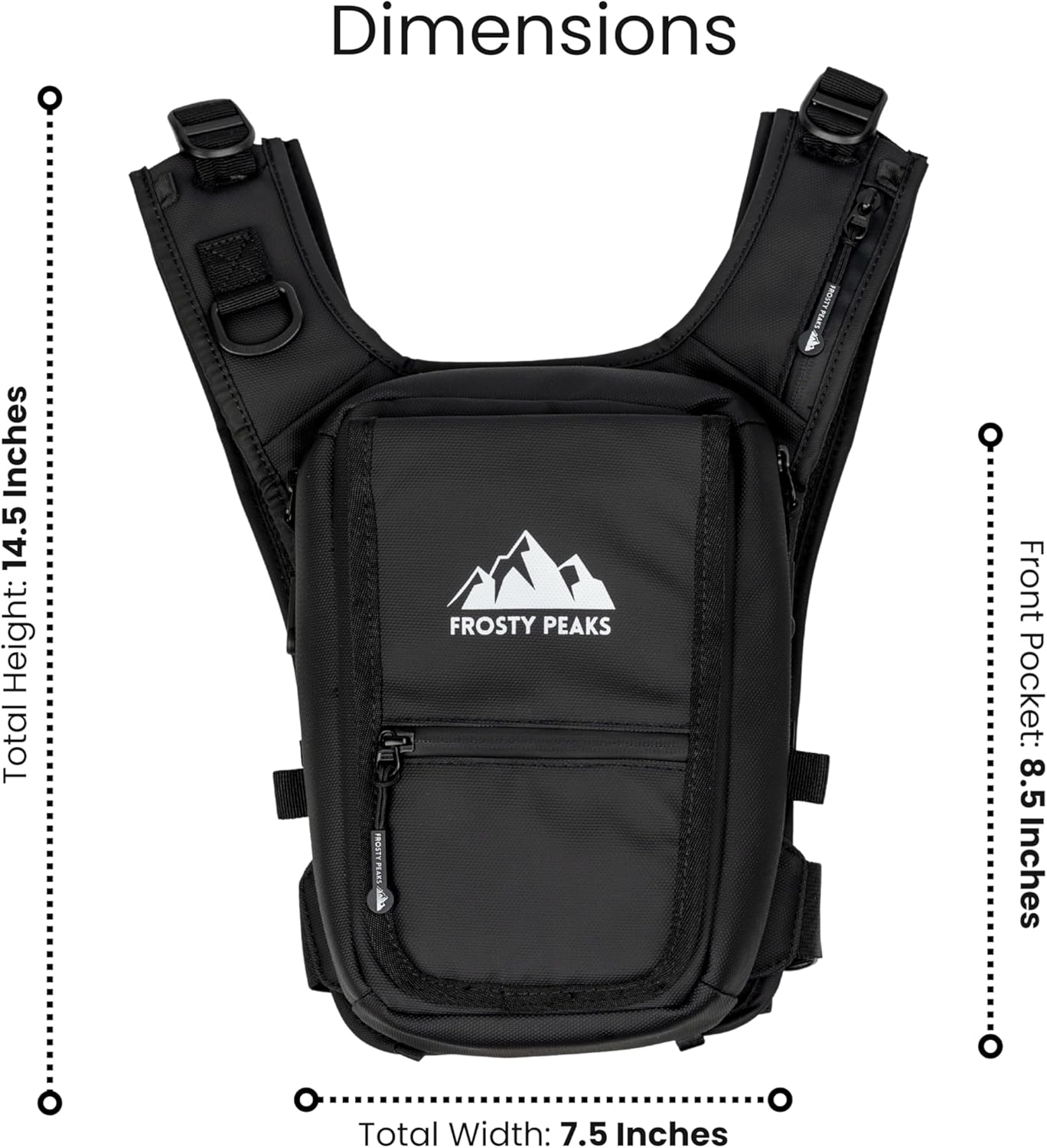 Skiennix Minimalist Chest Rig - Outdoor Chest Pack with Easy-Access Phone Pouch | Black