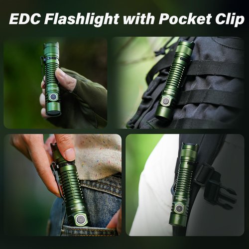 Sofirn SP31 V3.0 Pocket Flashlight with High CRI 519A Neutral White LED, Rechargeable IPX8 Waterproof Flashlight, Protect Eyesight and Improve Focus for High-efficiency Work and Outdoor Sports (Green)