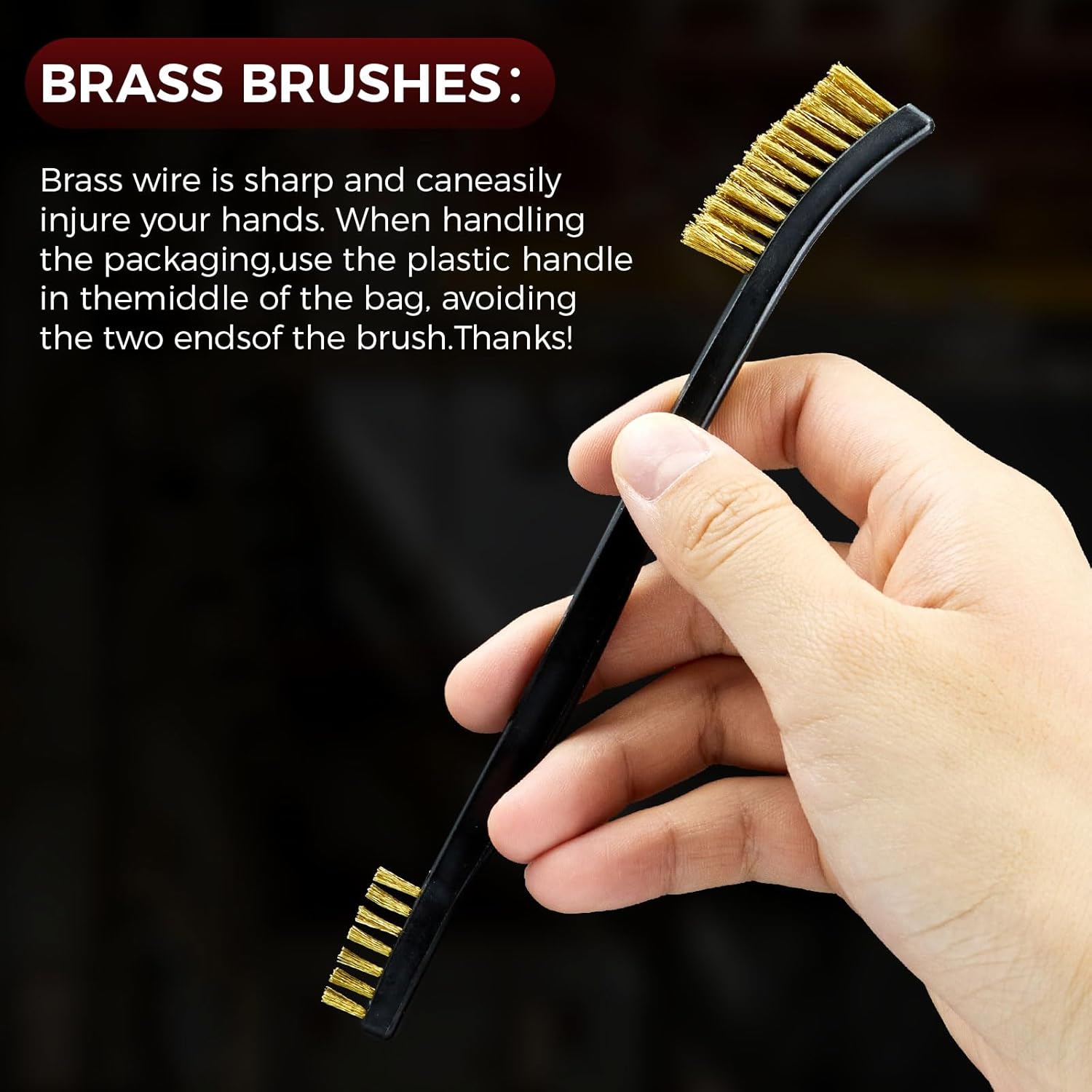 Skiennix 12 Pack Double-Ended Gun Cleaning Brushes Set - Brass & Nylon Handles for All Purpose Cleaning