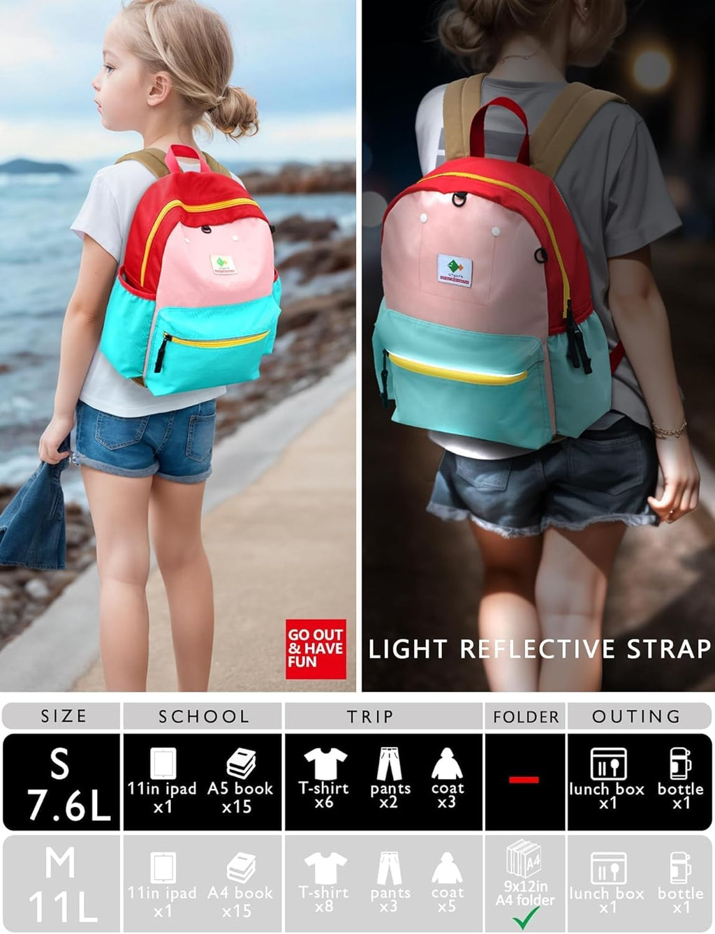 Skiennix Preschool Toddler Backpack - Mini School & Travel Bag for Boys and Girls | 11.6" Height