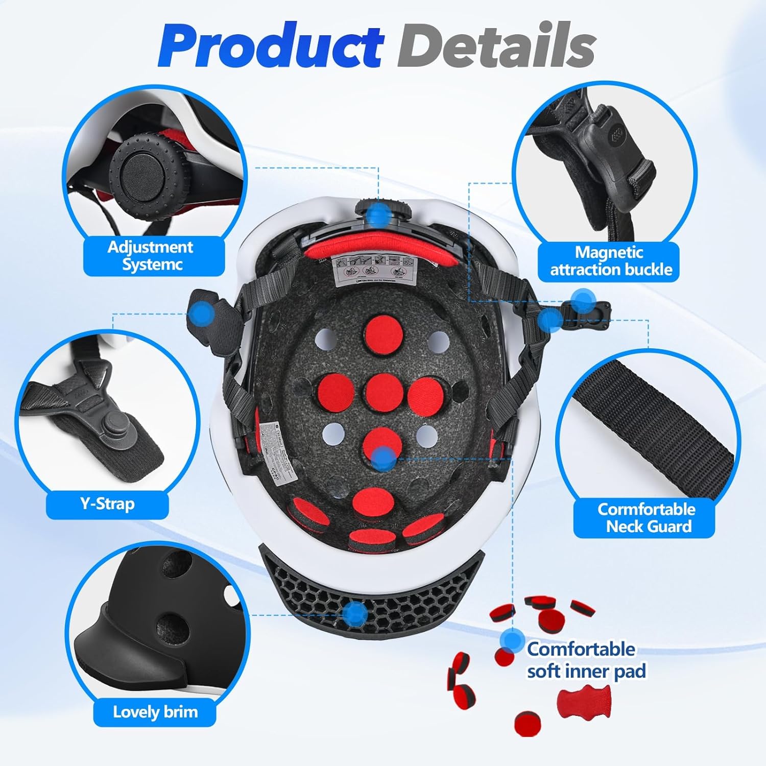 Wemfg Kids Bike Helmet - Adjustable Lightweight Design with Magnetic Buckle | Multi-Sport Use for Ages 5-14