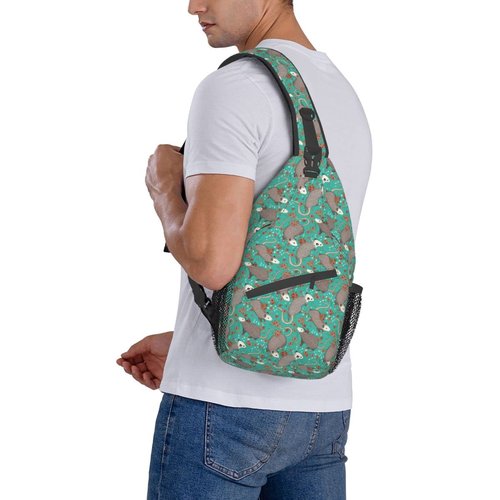 Biunnru Possums Sling Daypacks Crossbody Backpack Chest Bag Lightweight Shoulder Bag Travel Hiking Cycling For Men Women
