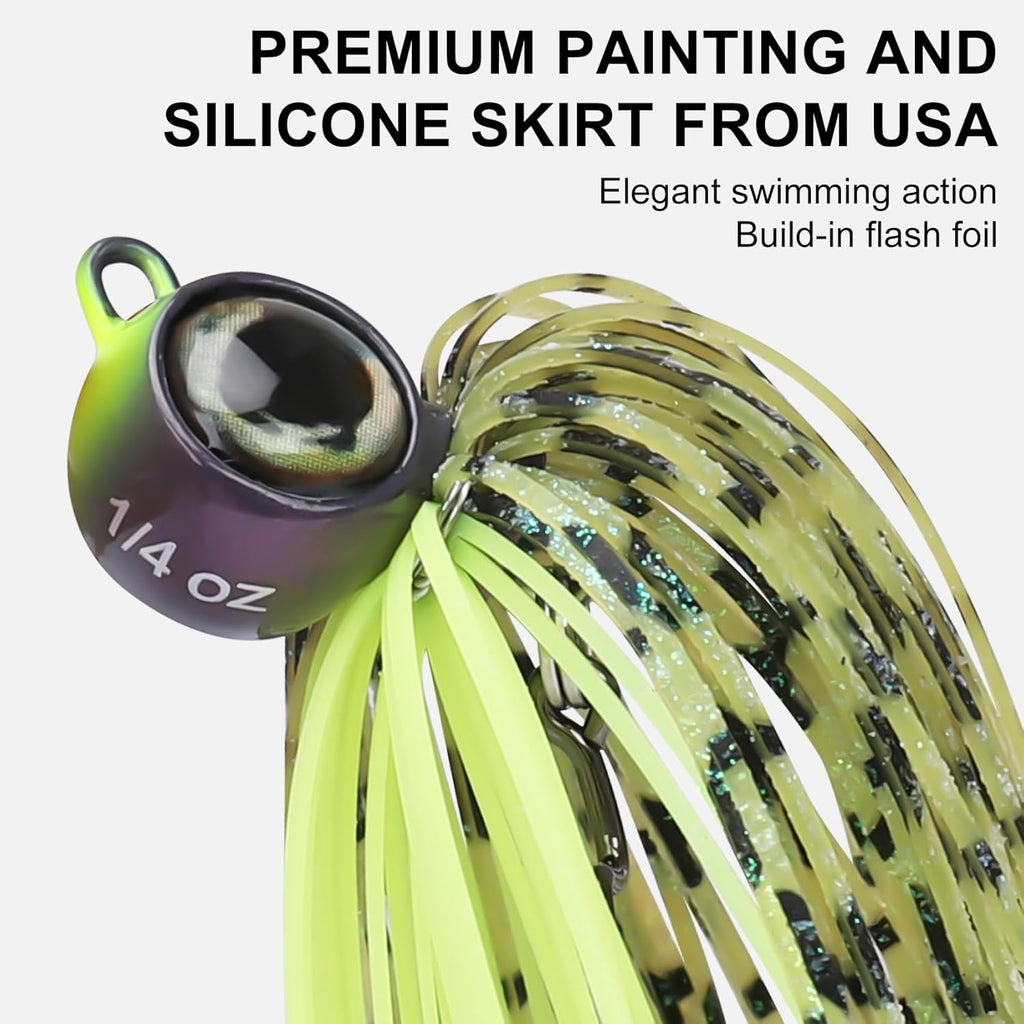 Truscend Jigs Fishing Lures - Ultra Smooth Teflon Hook & Titanium Weed Guard | Perfect for Crappie, Bass, Trout