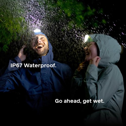 BioLite Range 500 Waterproof, Fast-Charging Rechargeable Headlamp, Midnight Grey, 500 Lumens, USB-C Charging, 100m Beam, 200 Hour runtime