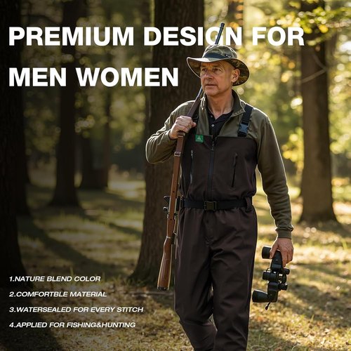 Ghosthorn Chest Waders - Insulated Waterproof Fishing Waders for Men & Women | Durable Nylon/PVC Bootfoot