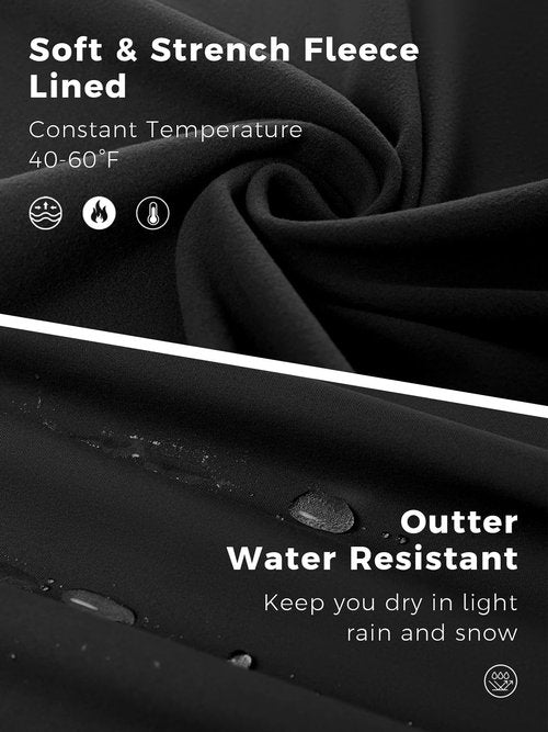 COPYLEAF Fleece Lined Leggings Women Winter Flare Thermal Leggings Water Resistant Hiking Cargo Snow Pants with 4 Pockets(Black M)