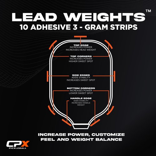 CPX Pickleball Lead Weights (10 Pack) - Customize Pickleball Paddle Balance for Enhanced Power