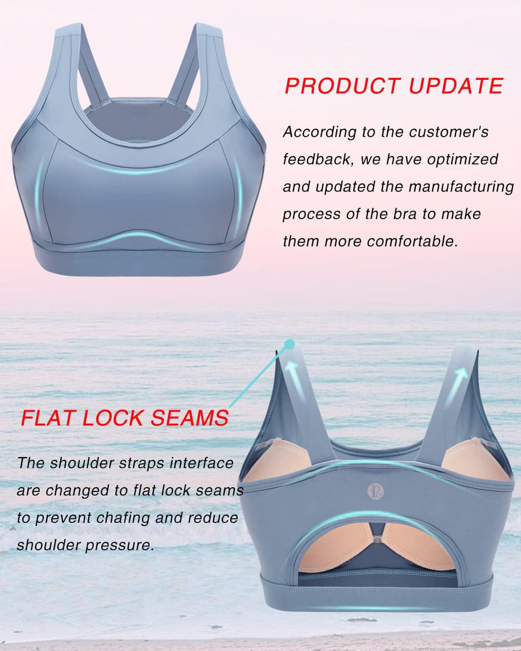 RUNNING GIRL High Impact Sports Bra - Racerback Workout Crop Tank Top for Ultimate Comfort & Support