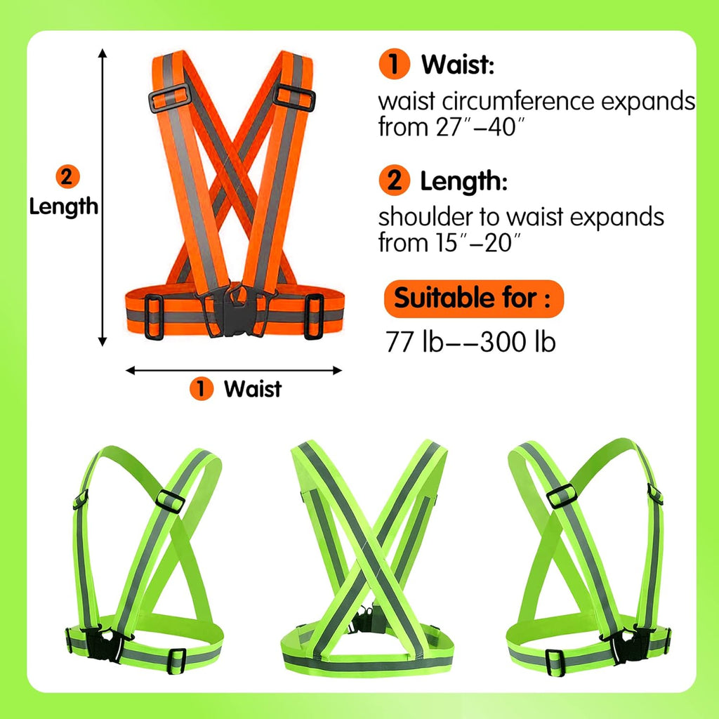Reflective Safety Vest | 2-Pack High Visibility Vests with Adjustable Straps for Outdoor Activities