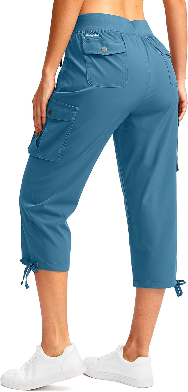 Soothfeel Women's Cargo Capris - Lightweight Quick-Dry Travel Pants with 6 Pockets | Casual Summer Style