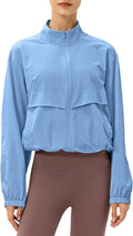 Locachy Women's Athletic Jacket - Lightweight Zip-Up with Stand Collar for Sun Protection | Perfect for Outdoor Workouts