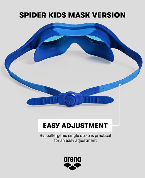 ARENA Kids Spider Swim Mask - Anti-Fog Non-Mirror Lens for Ages 2-5 | Easy Strap & Wide View Fit