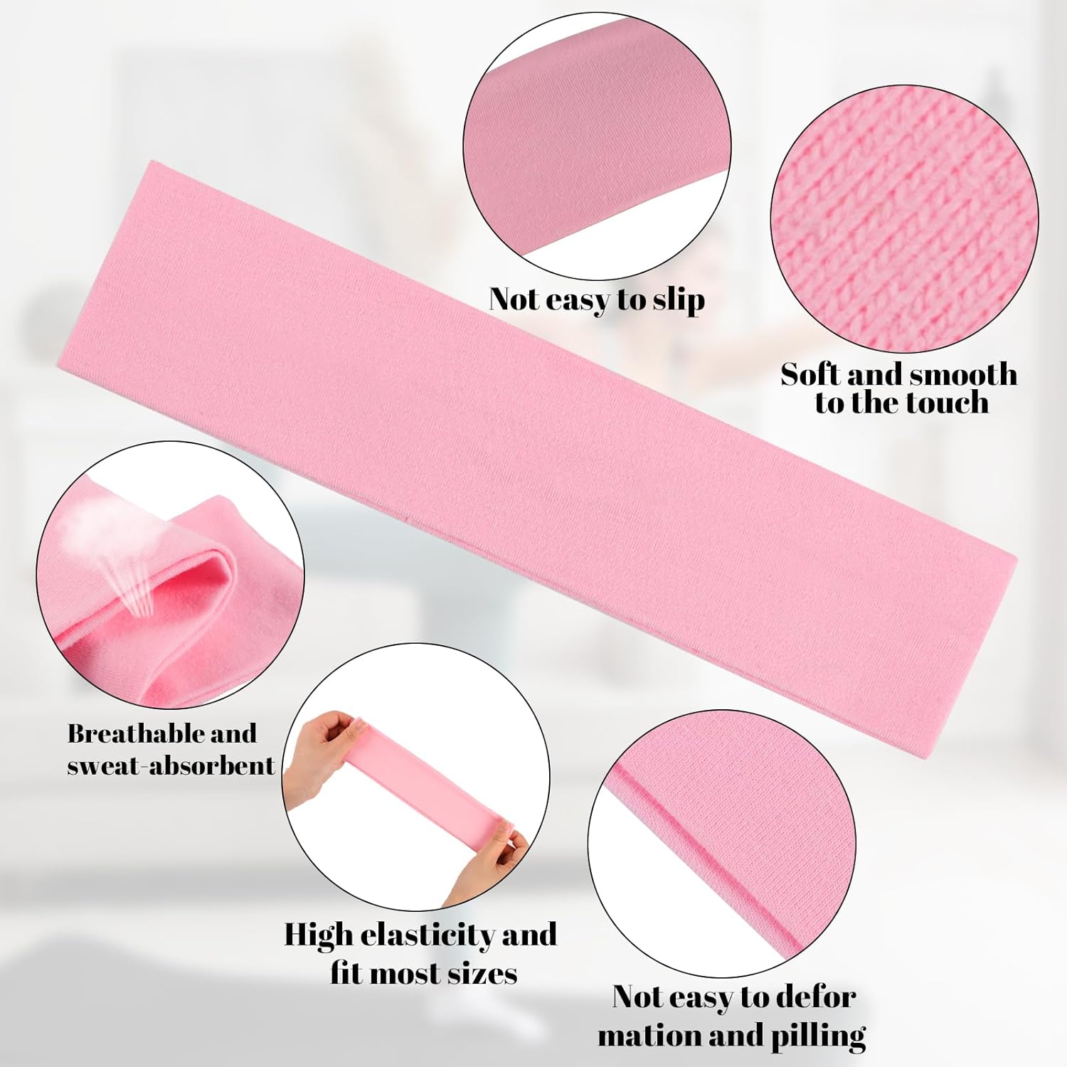 Obeoby 8 Pack Sport Headbands - Non-Slip Cotton Hair Bands for Women | Sweat Absorbing & Comfortable