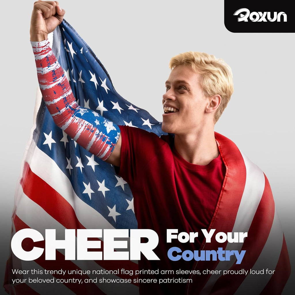 ROXUN Arm Sleeves - Cooling UV Sun Protection Compression for Men & Women | Comfortable Fit