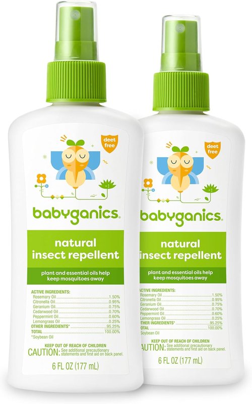 Babyganics Insect Spray - 6oz, 2-Pack | Natural Plant & Essential Oil Formula