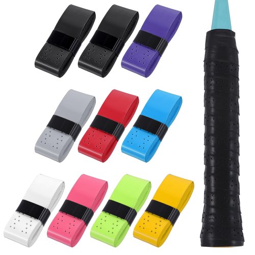 guduling 10 Pcs Tennis Racket Grip,PU Anti-Slip Racket Grip Tape,Tennis Grips with Dry Feel,Sweat Absorption,Comfortable Handle Overgrip Grips Wrap for Tenni,Badmintons