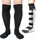 LORVVDE Walking Boot Socks Replacement Sock Liner for Orthopedic Boot Walker Brace, Cast Socks for Fracture Boot Surgical leg Cover Black 2 Pairs