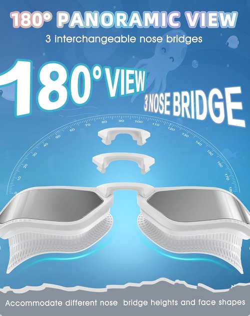 Greatever Swim Goggles - Unisex Adult UV400 Protection, HD Wide View, Anti-Fog & Leak-Proof Design