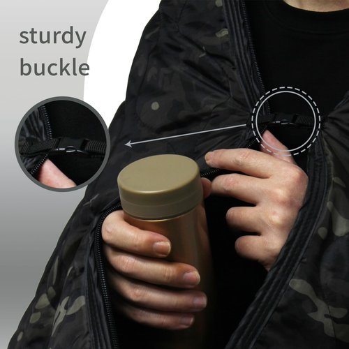 GRVCN Military Blanket - Camping Sleeping Bag with Zipper, Poncho Liner Thermal Insulated Blanket, Lightweight Portable Outdoor Hiking Survival Compression Carry Bag