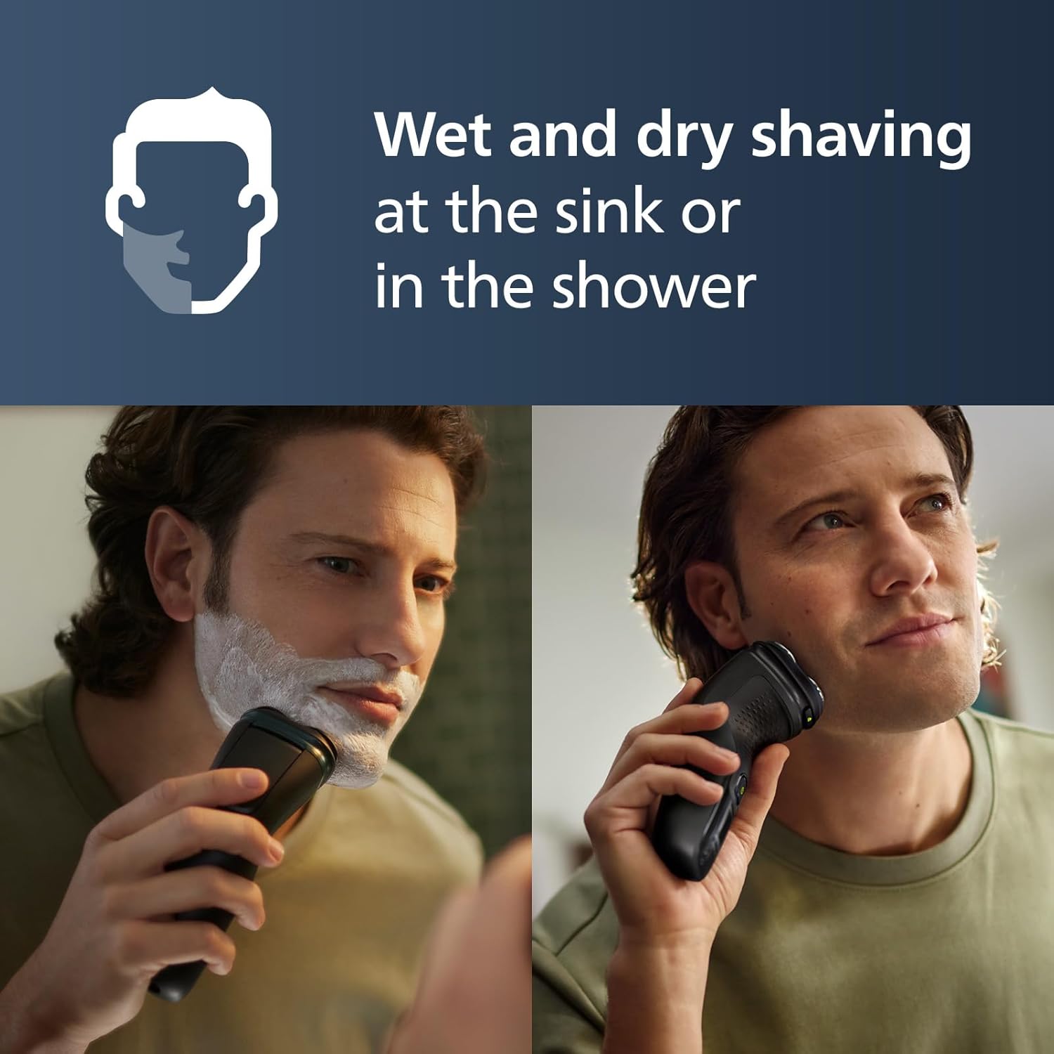Philips Norelco Shaver 3900 Series - Wet & Dry Electric Shaver with Travel Pouch & Charging Stand - Storm Blue