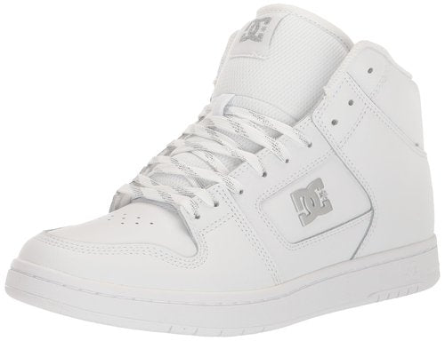 DC Women's Manteca 4 High Top Skate Shoe White/Silver 8