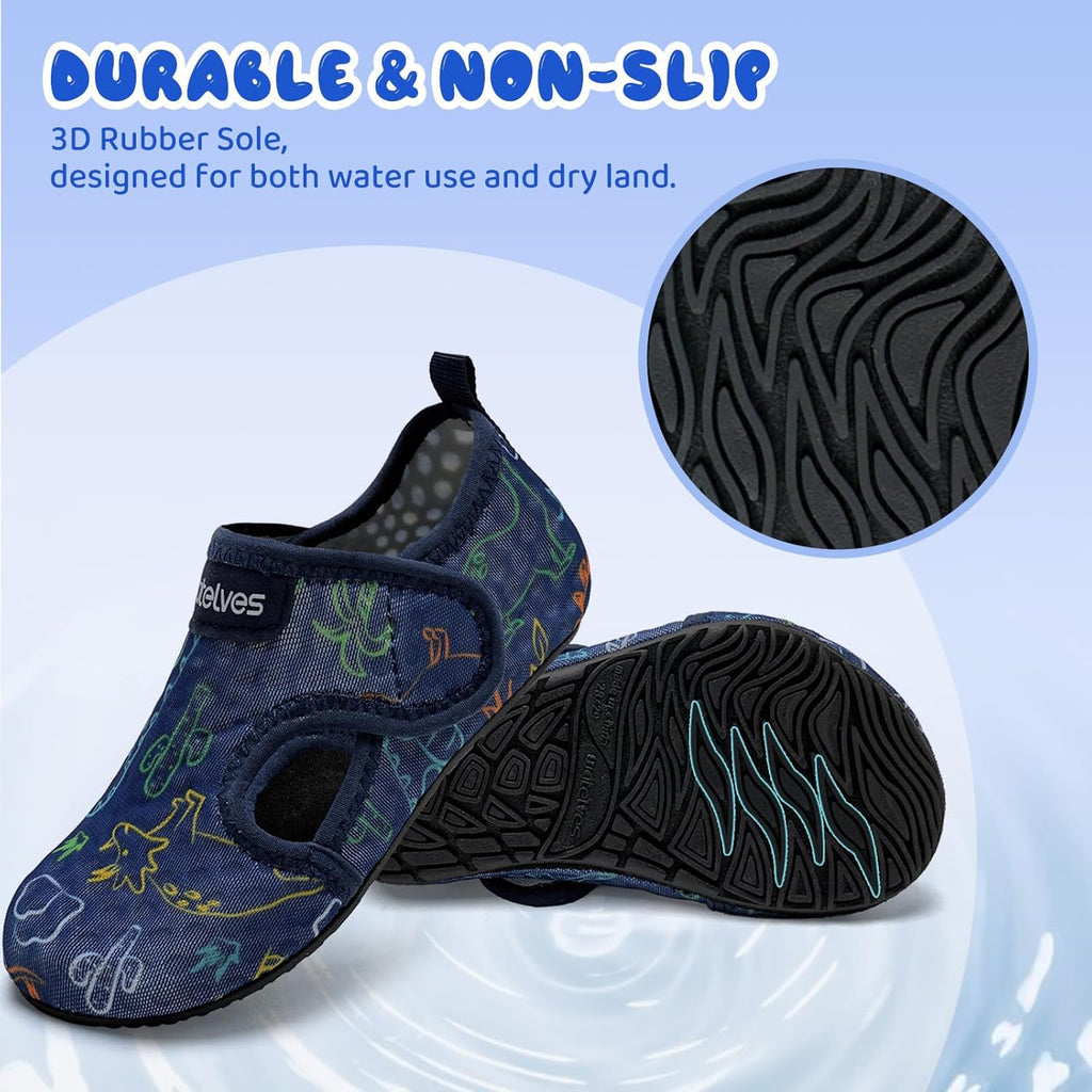 WateLves Kids Water Shoes - Non-Slip Quick Dry Aqua Socks for Toddlers | Ideal for Beach & Swim