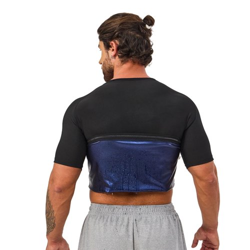 Lsnere Sauna Suit Sweat Shirt For Men Heat Trapping Compression Vest Shapewear Top Gym Accessories Exercise Slimming Body Shaper Workout Clothes Sweating Jacket M
