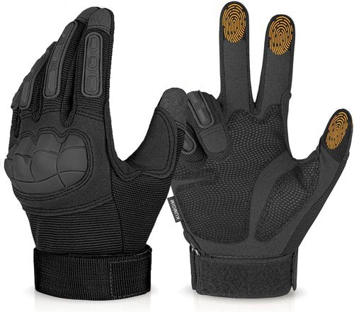 KUMGIM Tactical Gloves - Touchscreen Motorcycle & Airsoft Gloves for Men & Women | Black & Tan