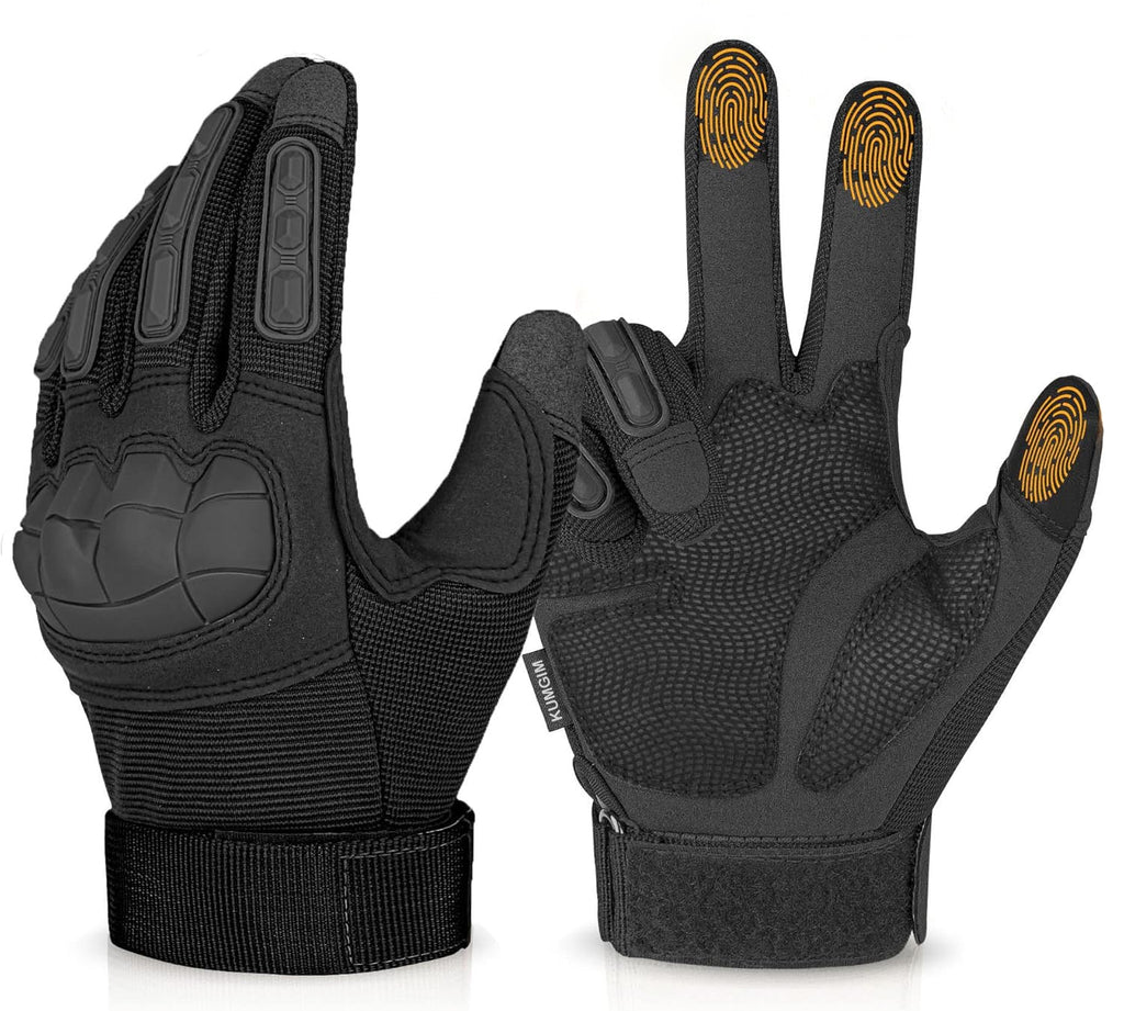 KUMGIM Motorcycle Gloves for Men and Women, Paintball Glove Touchscreen Black for Work Paintball Game Climbing Hiking