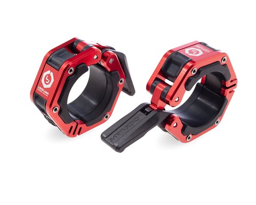Lock-Jaw Flex Quick Release Aluminum Barbell Collar with Magnet (Red)