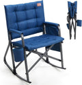 Ever Advanced Lightweight Folding Rocking Camping Chair - Padded Portable Rocker for Outdoors | Heavy Duty, Blue