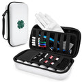 Golf Glove Holder Case with Glove Shaper - Golf Accessories Organizer for Men & Women, Premium Protective Storage Case with Carabiner Fits Golf Bags (White)