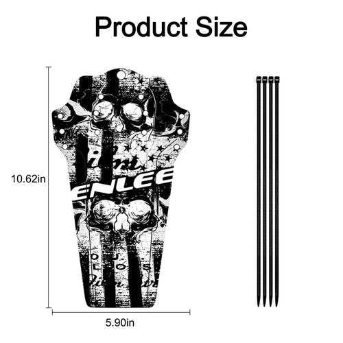 ENLEE 1PC Mountain Bike Fender - Lightweight Flexible MTB Mud Guard, Waterproof Fashionable Bicycle Mudguards, Universal Front and Rear 26", 27.5", 29" Plus Size and Fat Bike Wheel Sizes, Skull