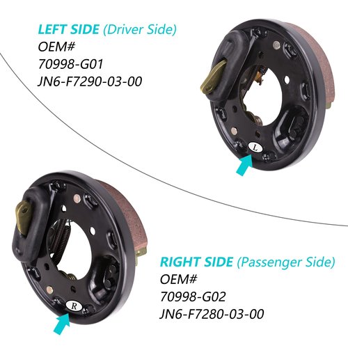 10L0L Golf Cart Brake Assembly Improve Brake Sensitivity, Driving Stability and Safety Which is for Yamaha G14-G22 & EZGO TXT RXV, with Brake Shoes Large Friction Coefficient, Shorten Braking Distance