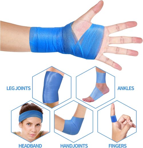 ADMITRY Pre Wrap Tape - Athletic Foam Underwrap for Sports | 3 Rolls x 22 Yards in Blue