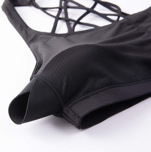 CRZ YOGA Strappy Sports Bra for Women - Wireless Padded Cami with Criss Cross Back Design