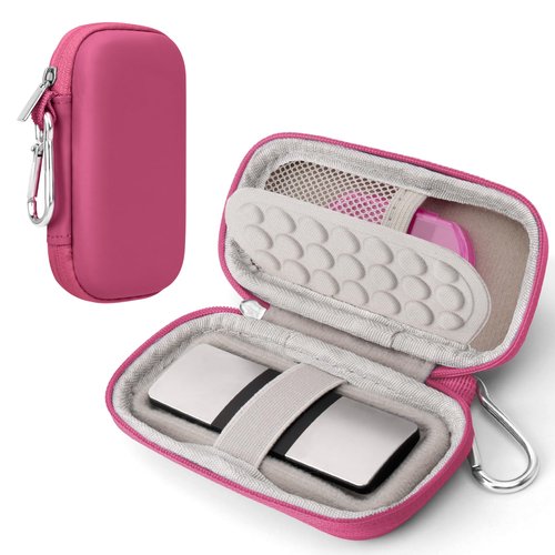 Linpr Heart Rate Monitor Case Compatible with KardiaMobile 6L & 1L, Travel Hard Shell Carrying Case for AliveCor Personal EKG Monitoring Devices, Includes Pill Box (Rose Pink)