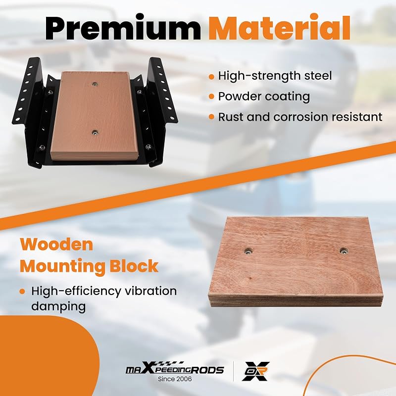 Setback Jack Plate for Outboard Motors up to 35 HP – 4" Lift Bracket by maXpeedingrods