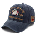 250 Anniversary USA Hat Embroidered Adjustable 250 Anniversary USA Hat,Patriotic Bald Eagle Baseball Cap for Men Women Gifts Navy Blue