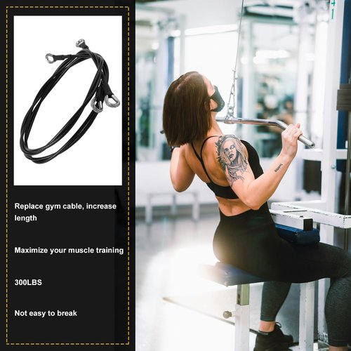 NQEUEPN 2pcs 59in/150cm Fitness Extension Cables, Home Gym Cable Extension with Carabiner for Bowflex Home Gym Machine Accessories for Leg Extensions